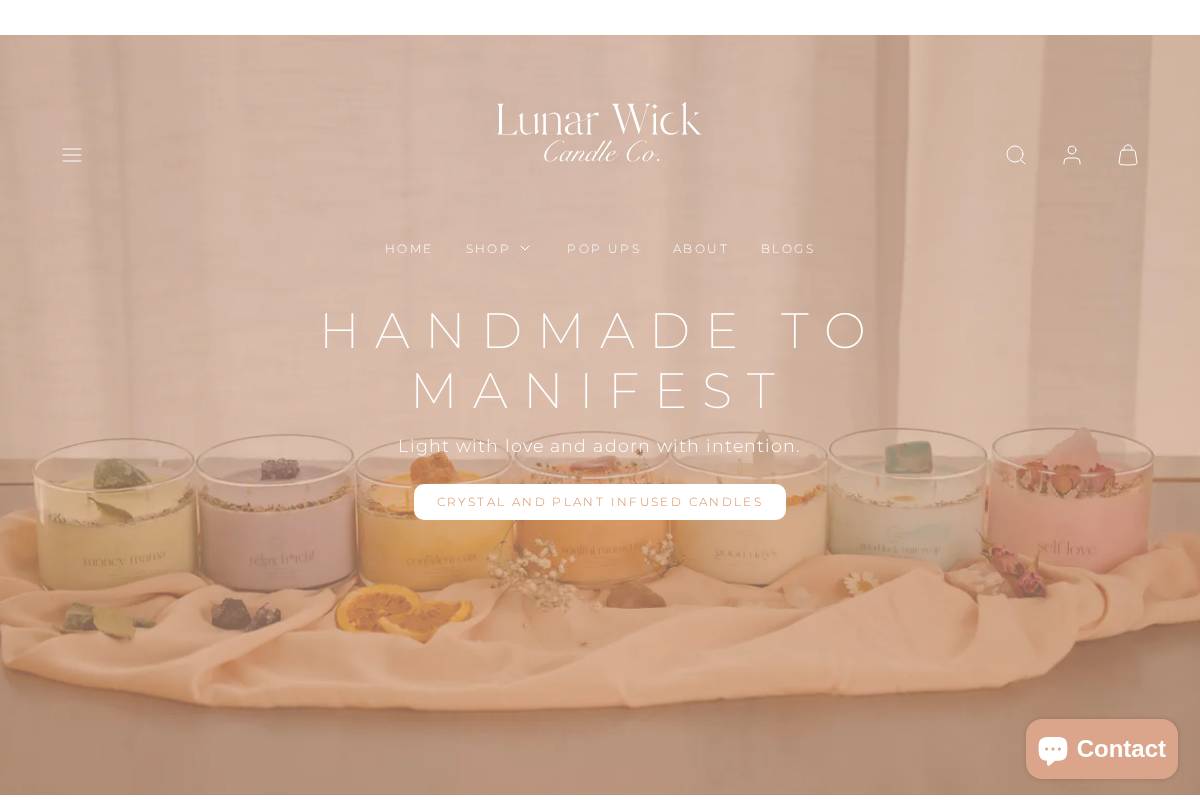 lunarwickcandleco.com homepage screenshot