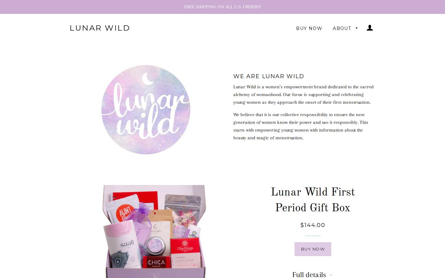 lunarwild.com homepage screenshot