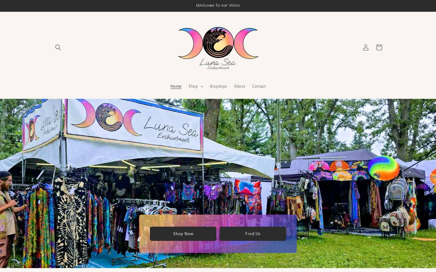 lunaseaenchantments.com homepage screenshot