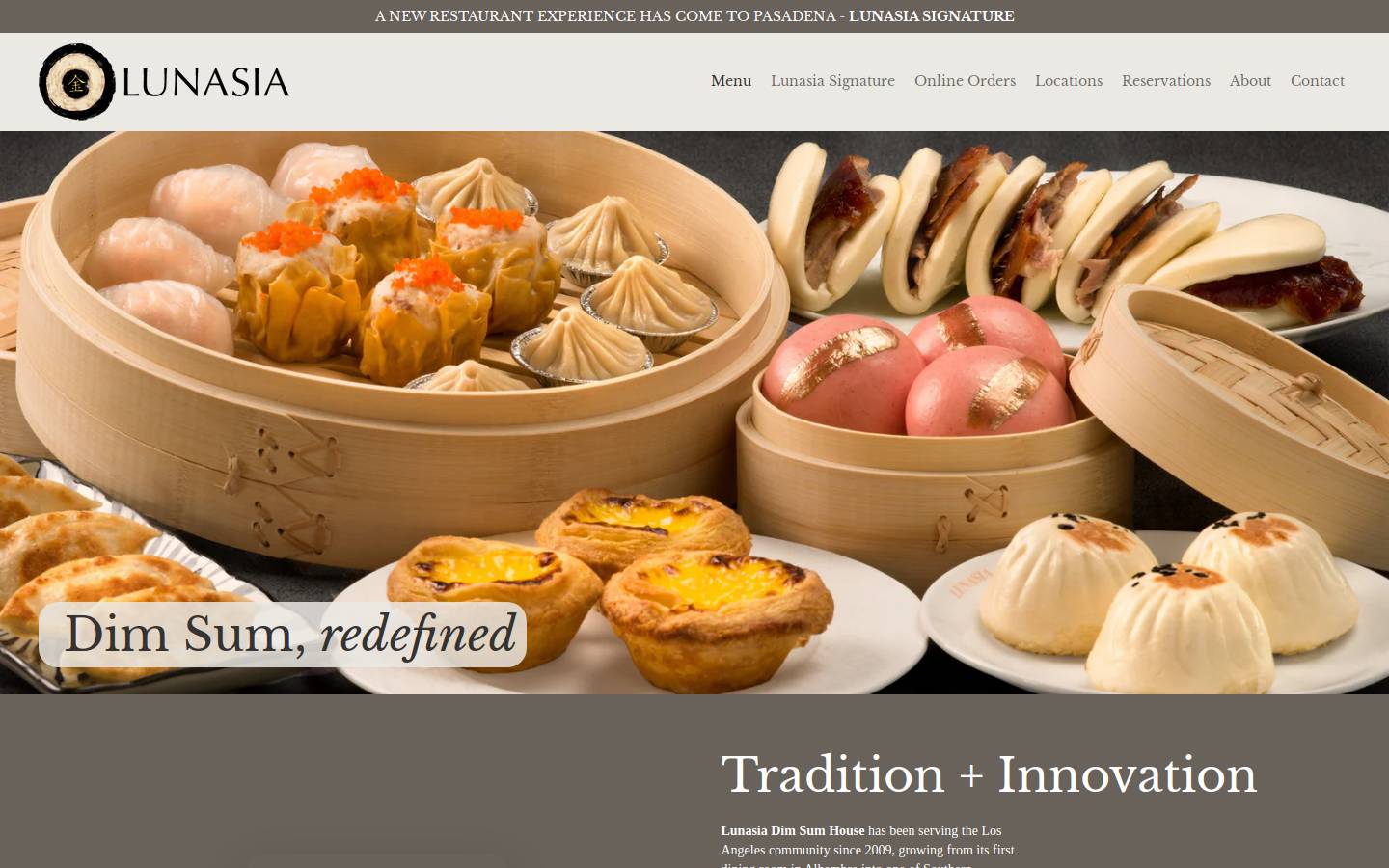 lunasiadimsum.com homepage screenshot