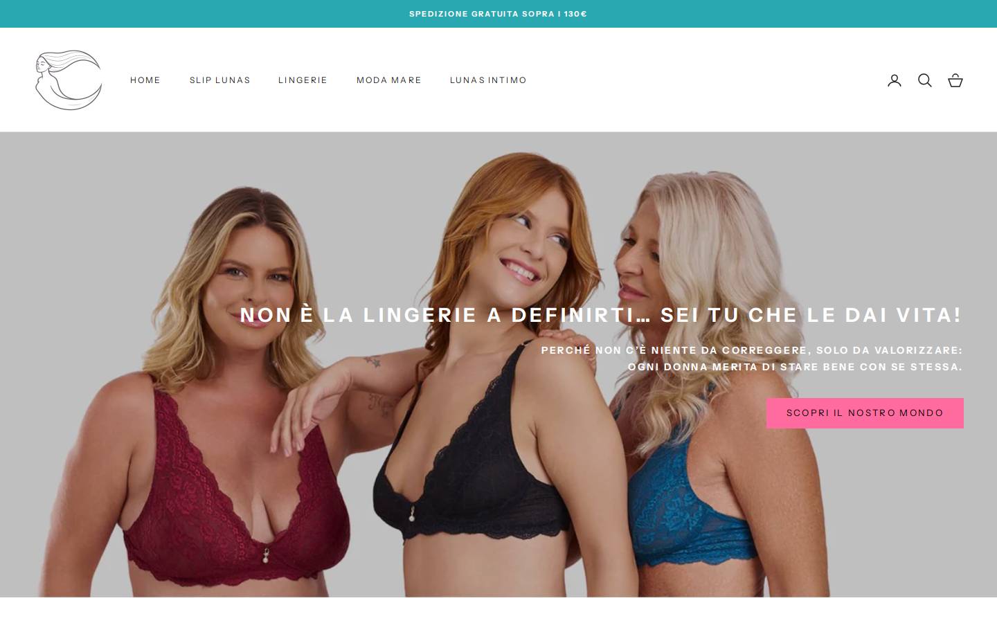 lunasintimo.it homepage screenshot