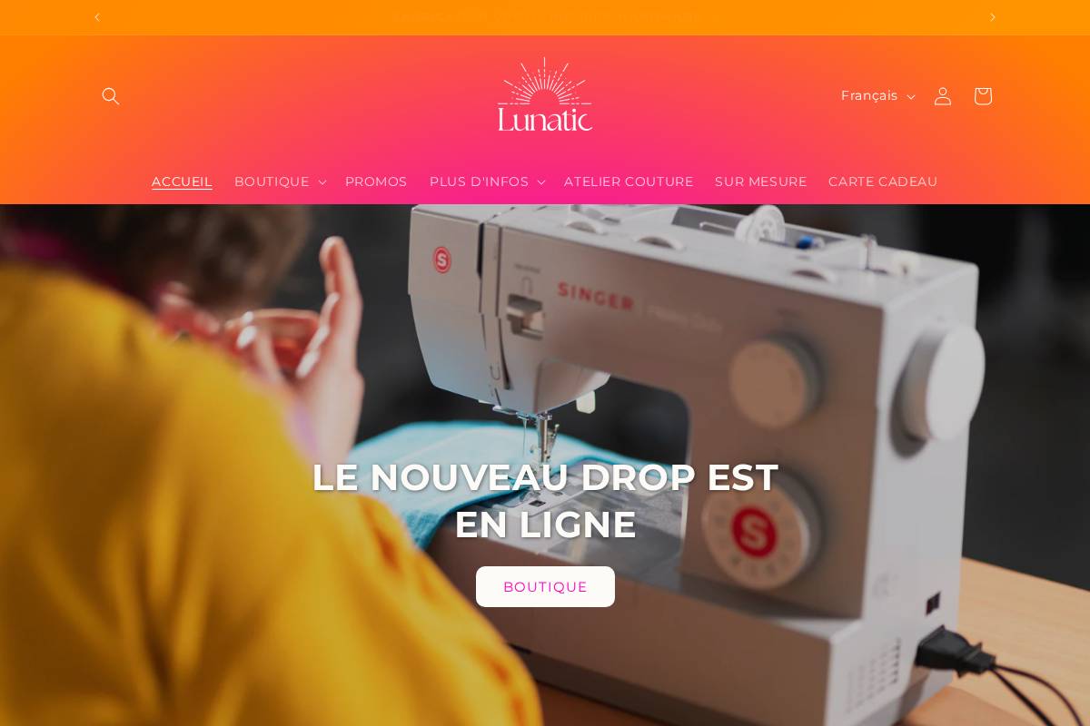 lunaticshop.be homepage screenshot
