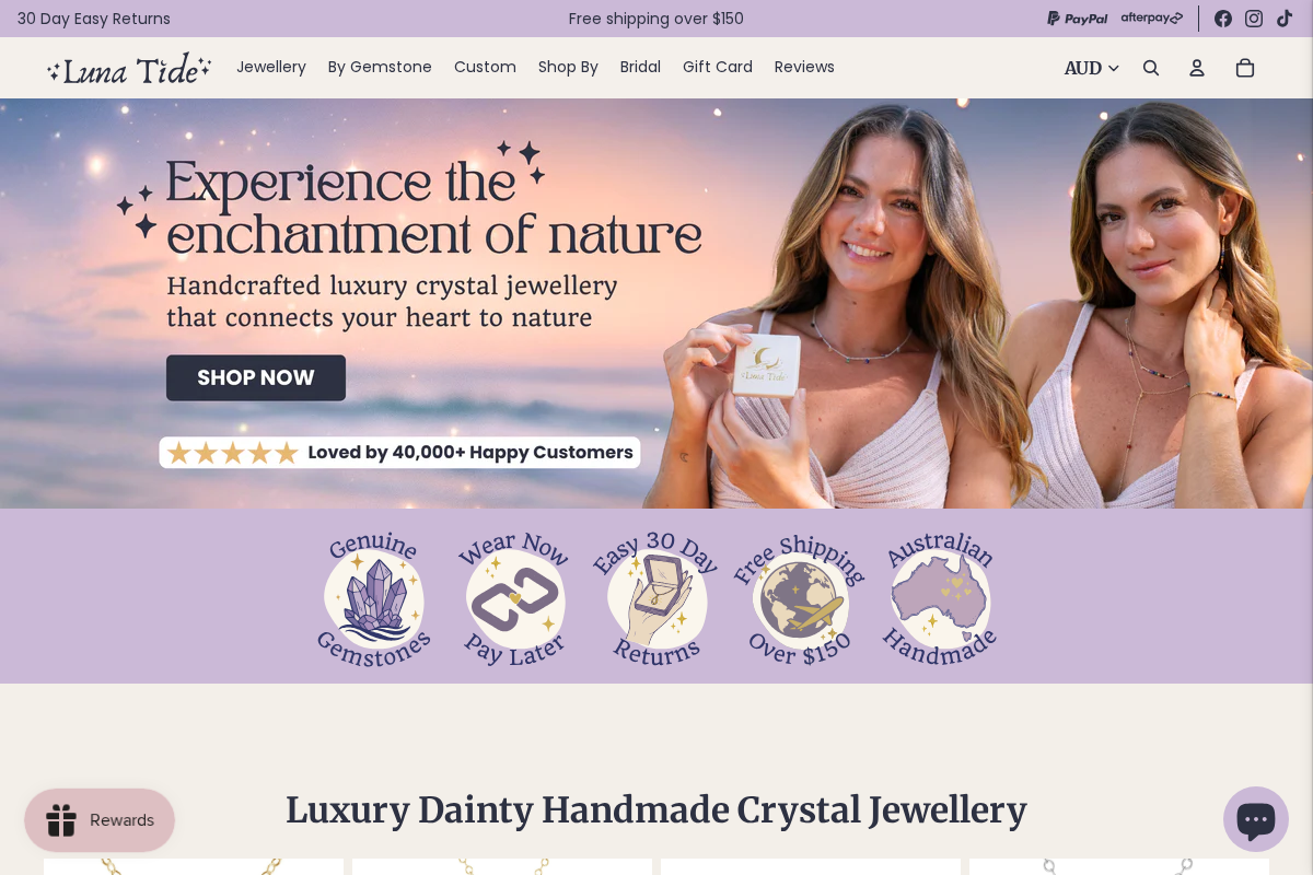 Luna Tide homepage screenshot