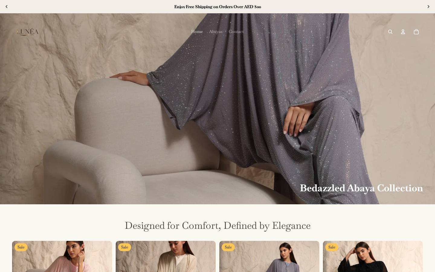luneacollections.com homepage screenshot