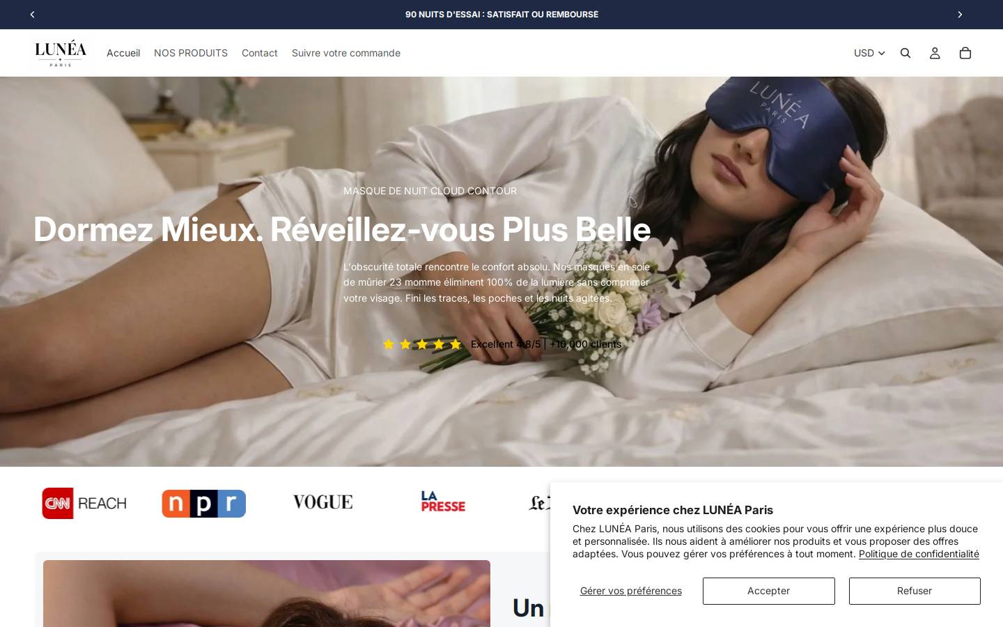 luneauparis.com homepage screenshot