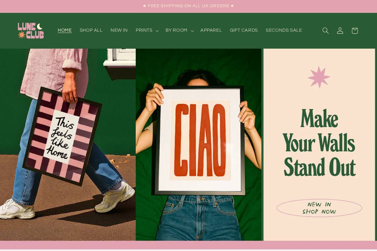 Lune Club homepage screenshot