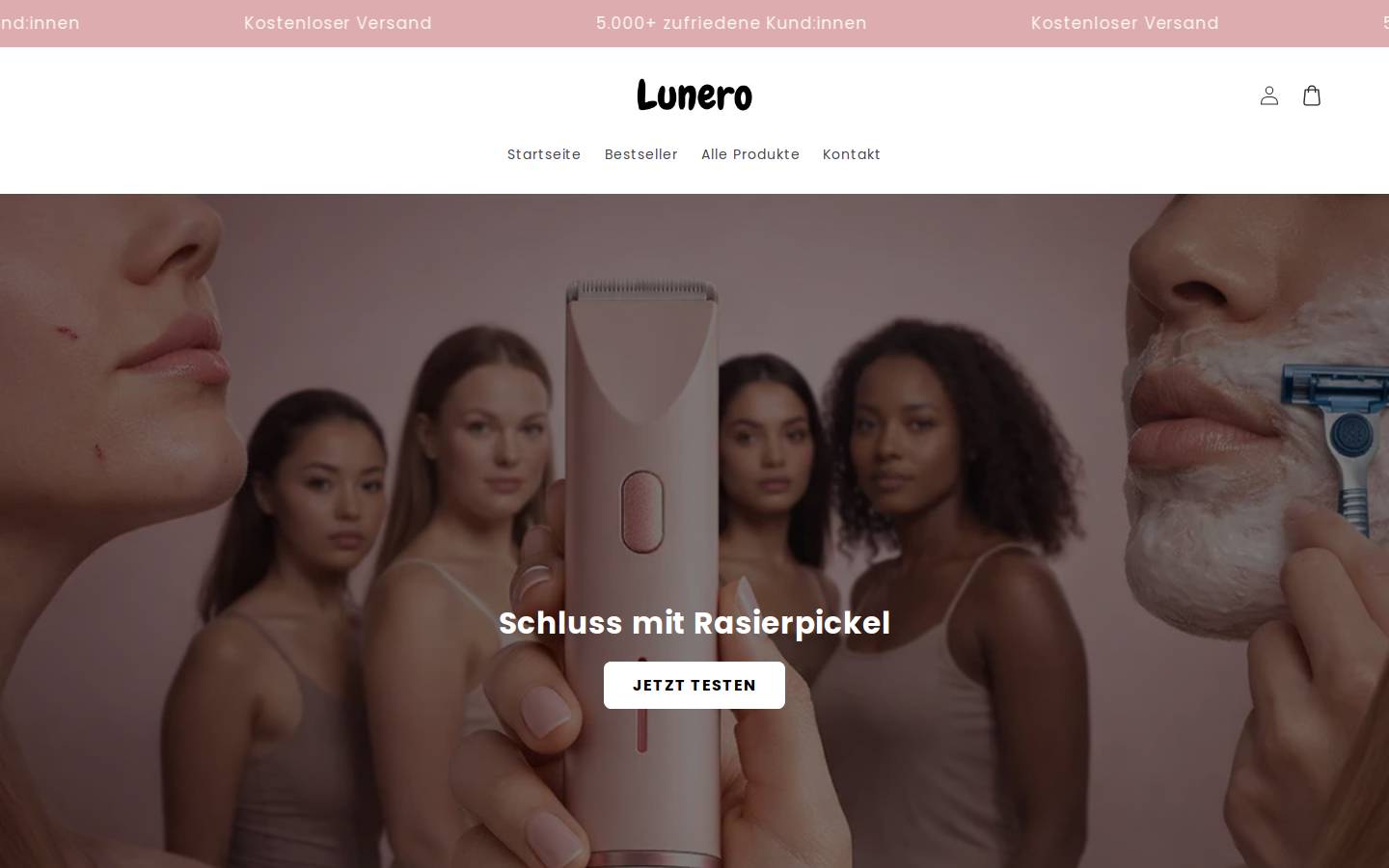lunero.ch homepage screenshot