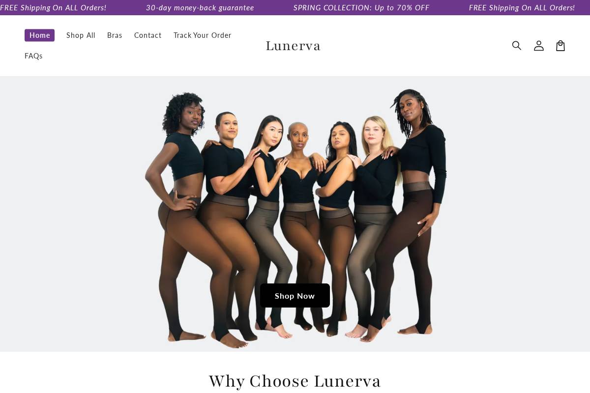 Lunerva homepage screenshot