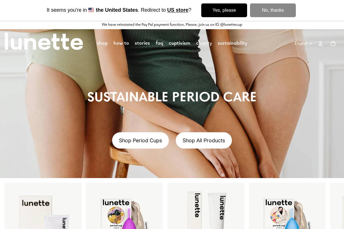 lunette.com homepage screenshot