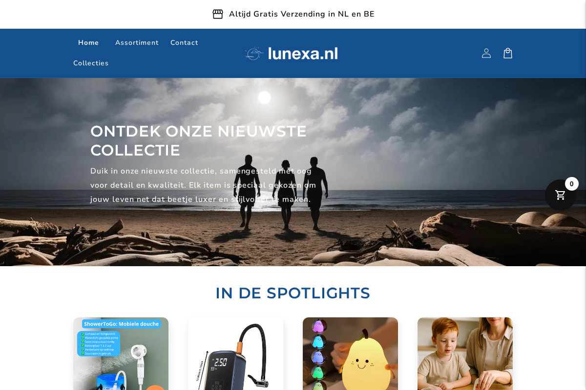 Lunexa homepage screenshot