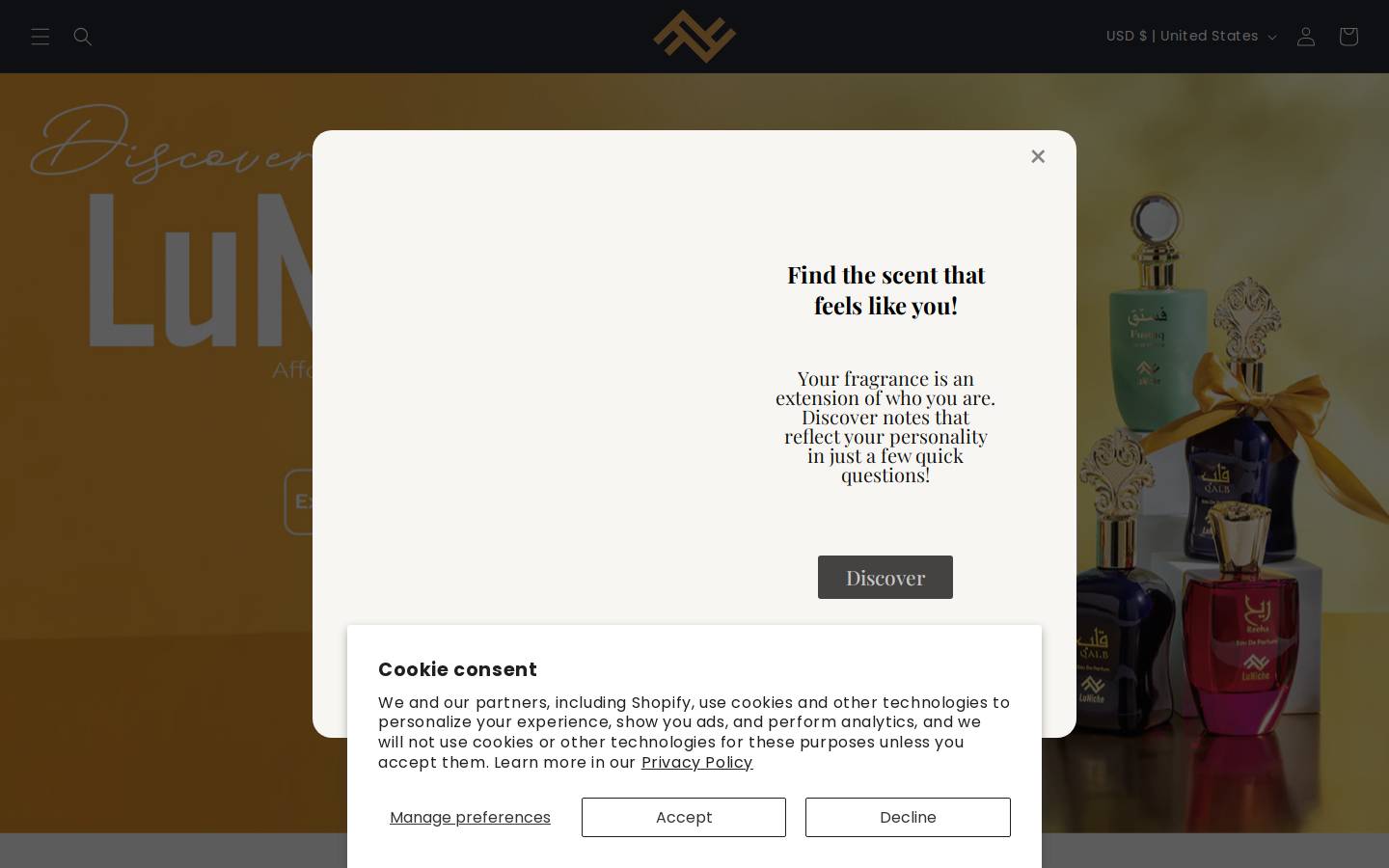 luniche.com homepage screenshot