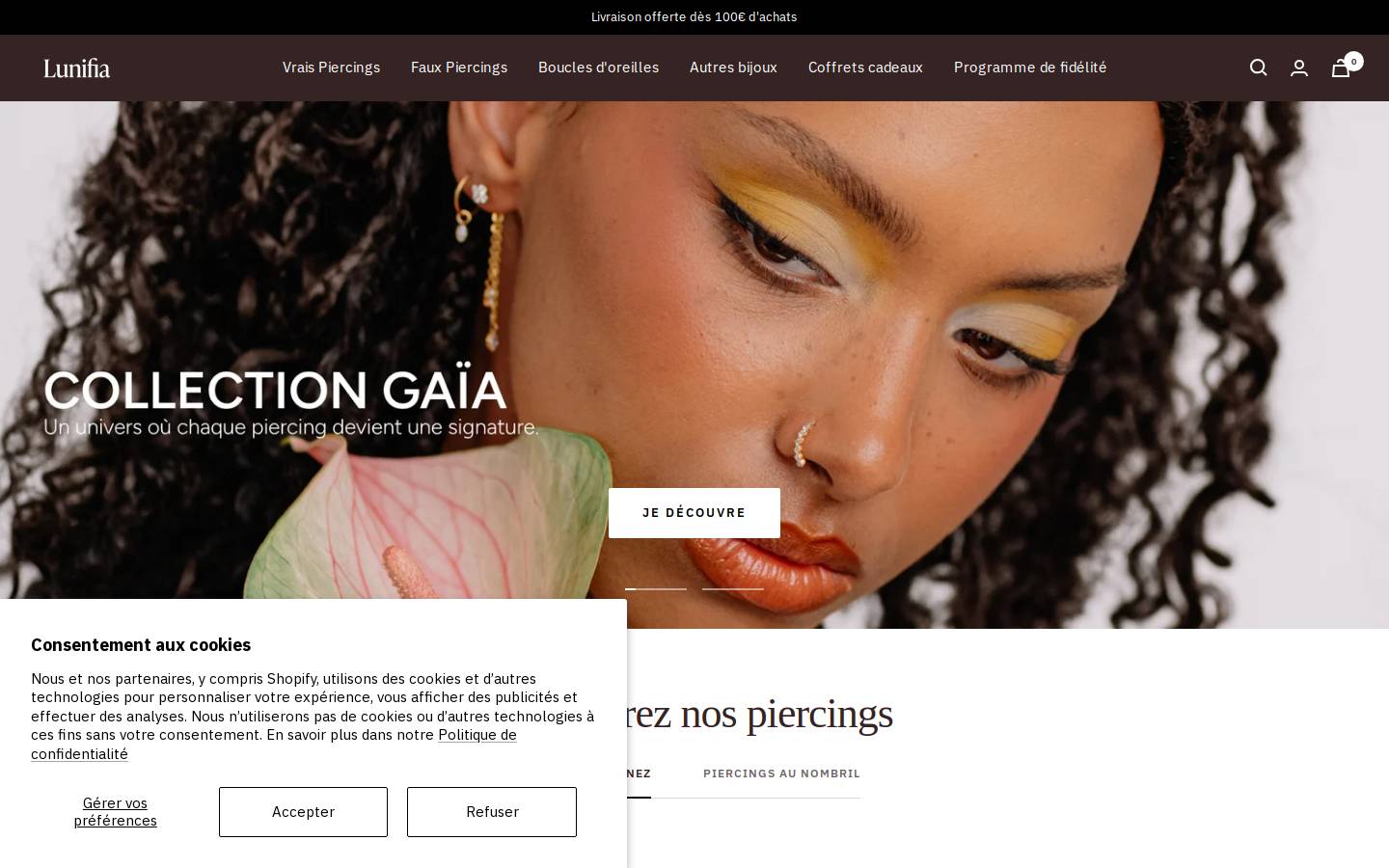 lunifia.com homepage screenshot