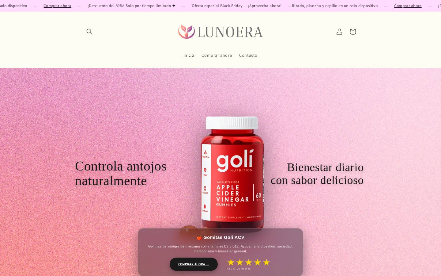 lunoera.com homepage screenshot