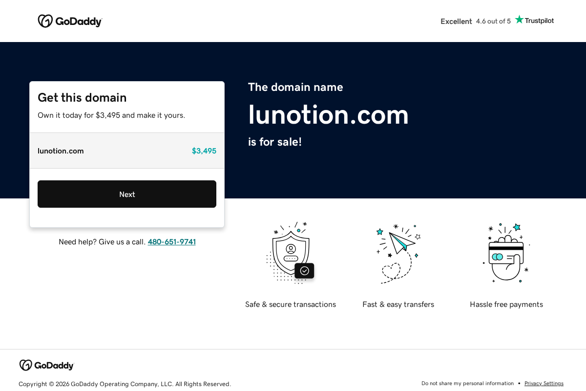 Lunotion homepage screenshot