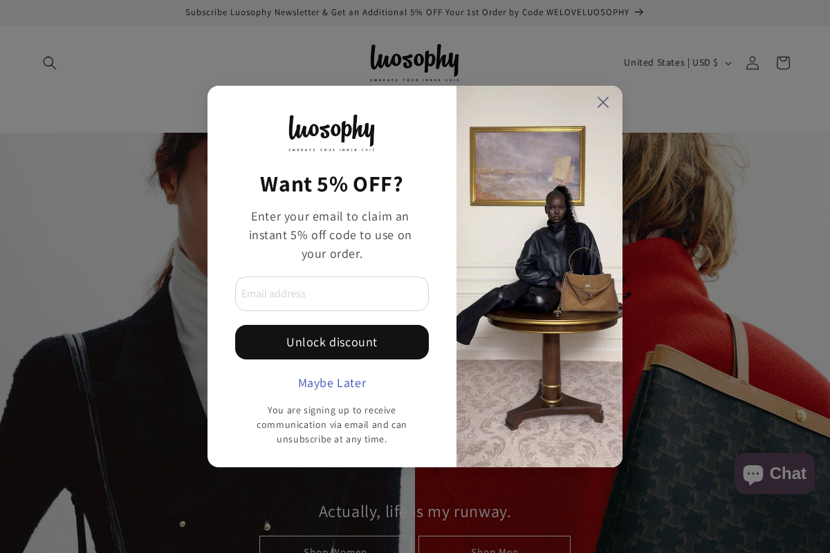 Luosophy homepage screenshot