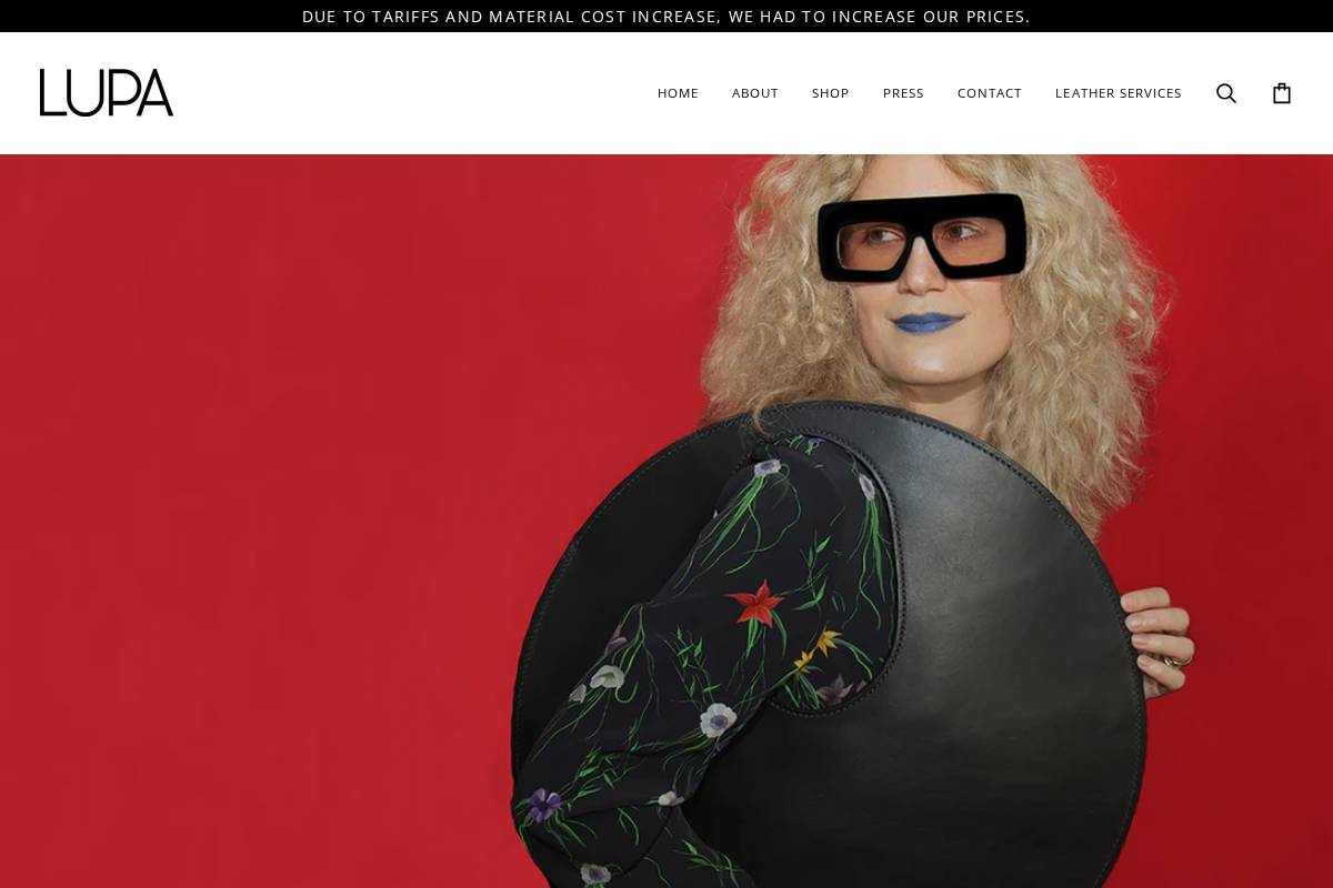 lupabags.com homepage screenshot