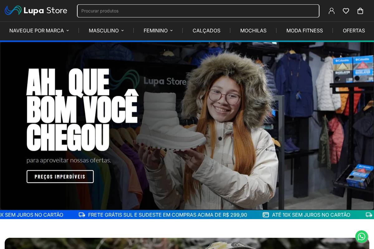 lupastore.com.br homepage screenshot