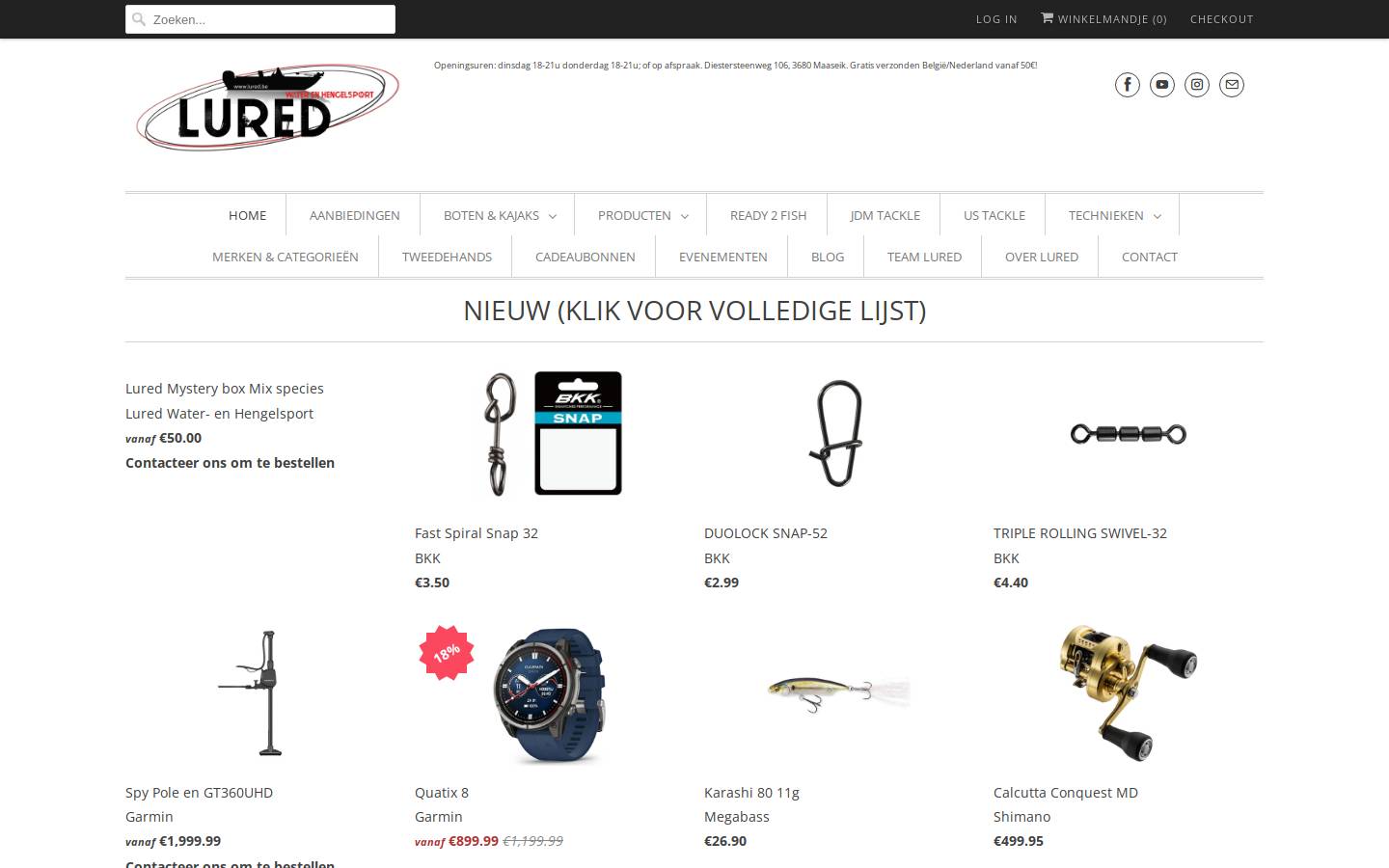 lured.be homepage screenshot