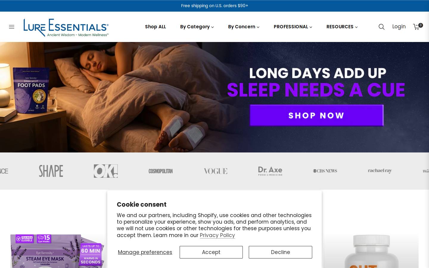 lureessentials.com homepage screenshot