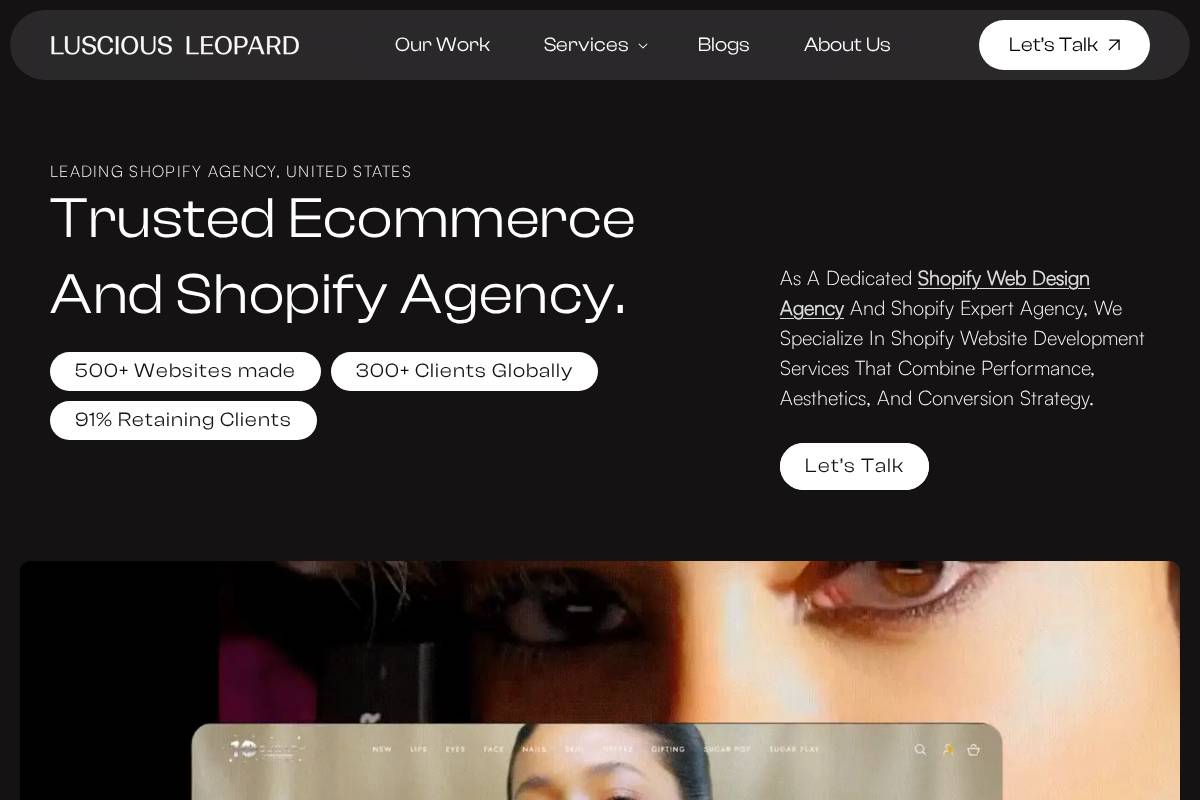 Lusciousleopard homepage screenshot