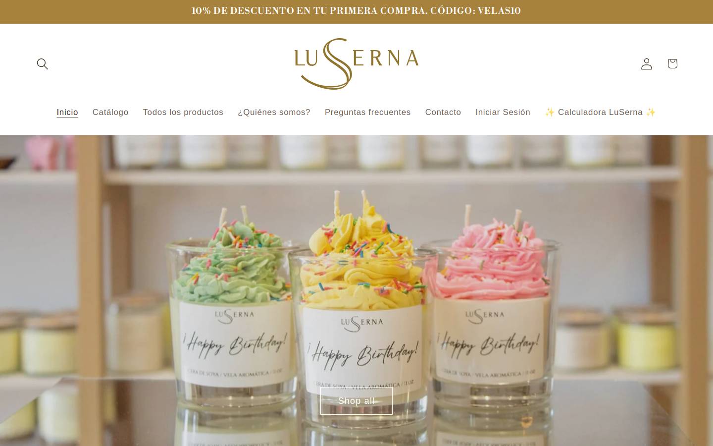 lusernavelas.com homepage screenshot