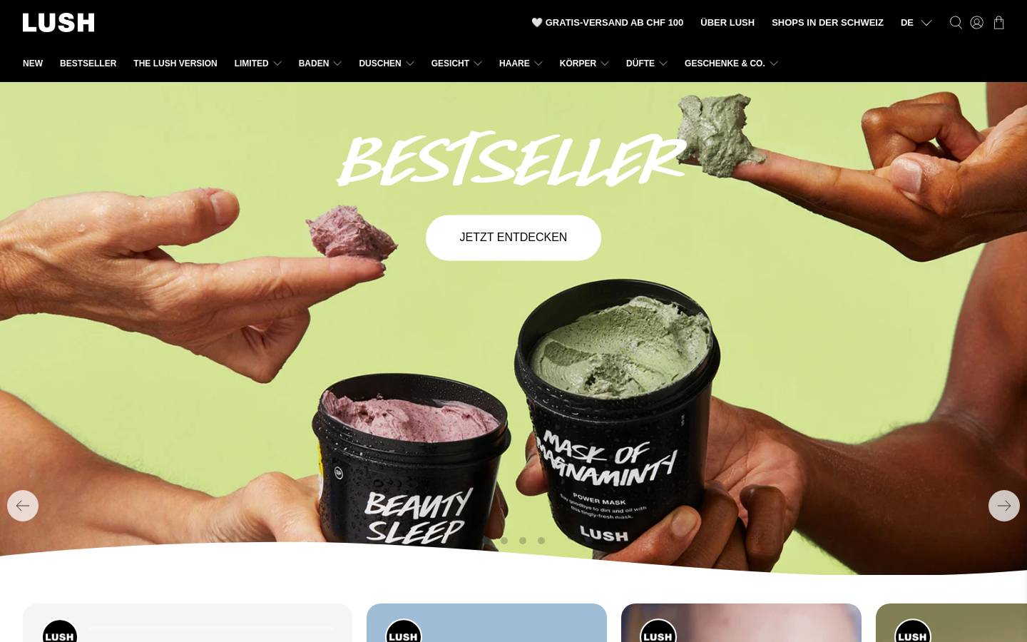lush.ch homepage screenshot