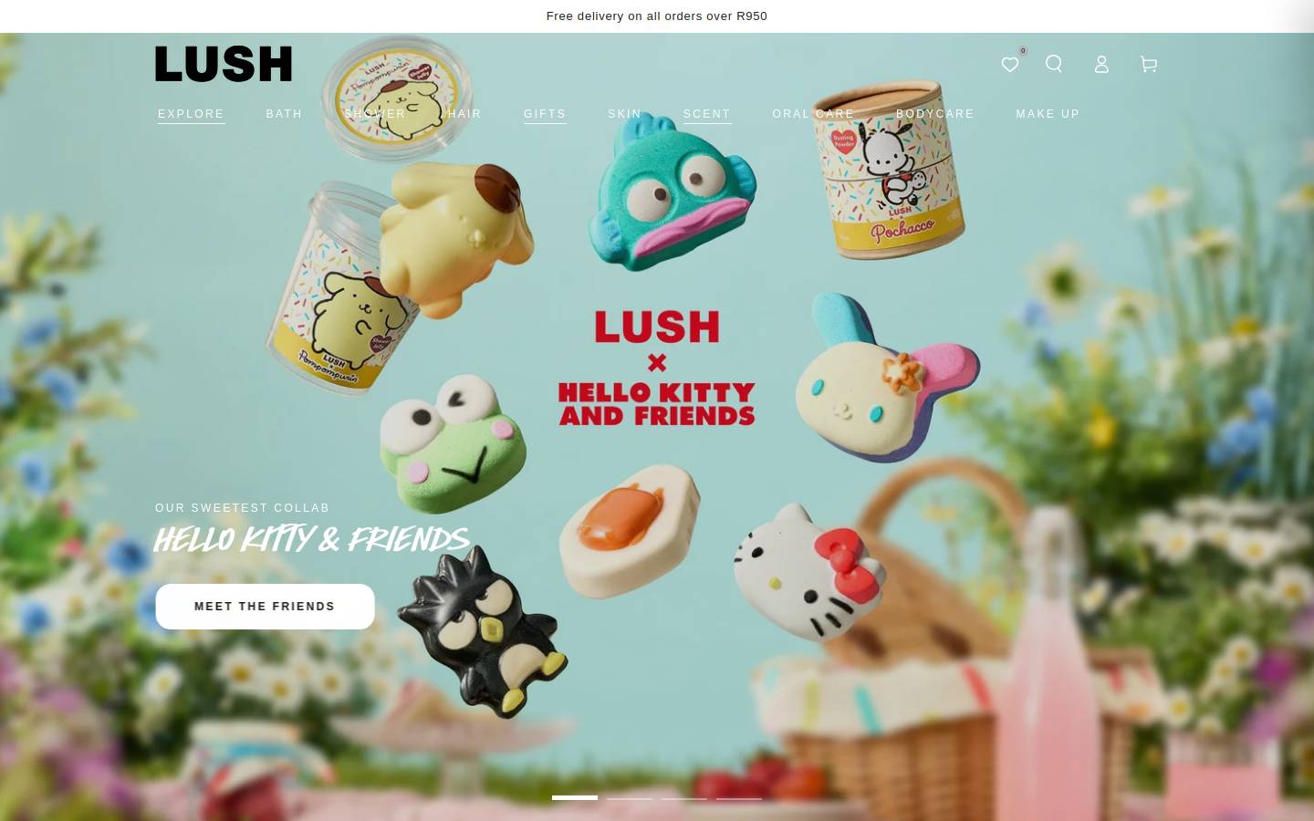lush.co.za homepage screenshot