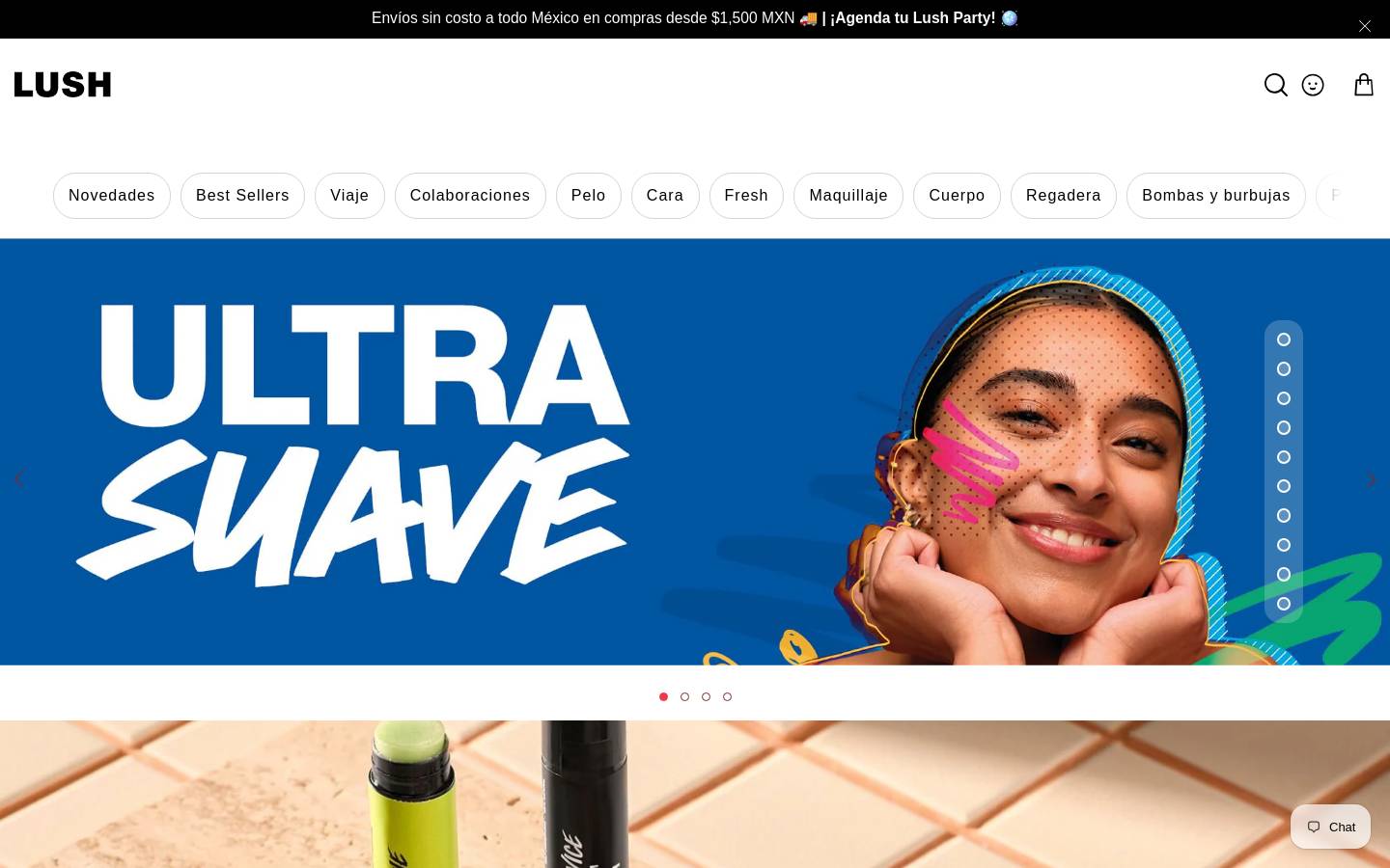 LUSH FRESH HANDMADE COSMETICS North America homepage screenshot