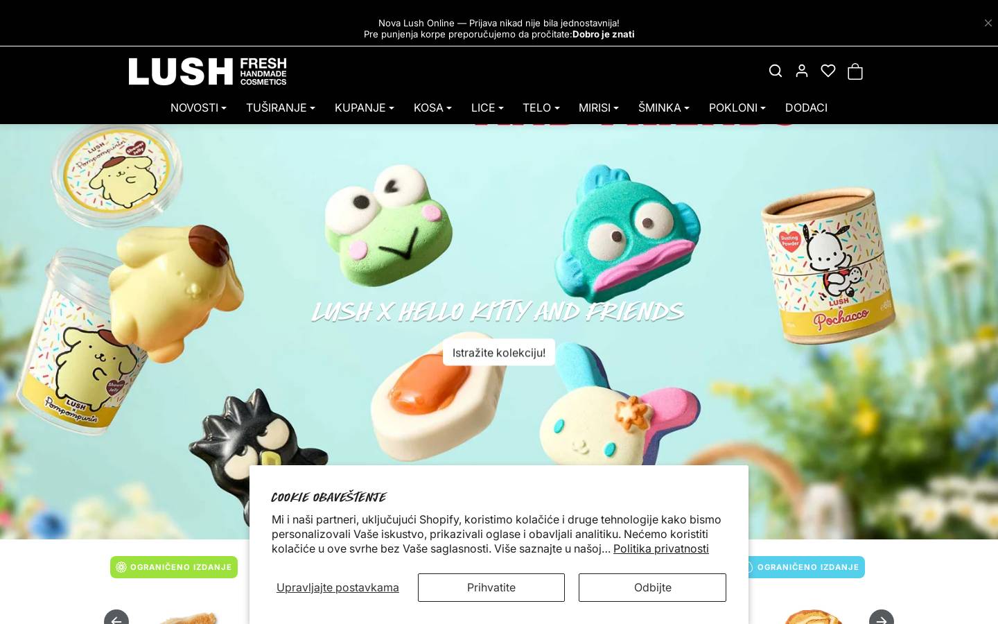 LUSH FRESH HANDMADE COSMETICS North America homepage screenshot