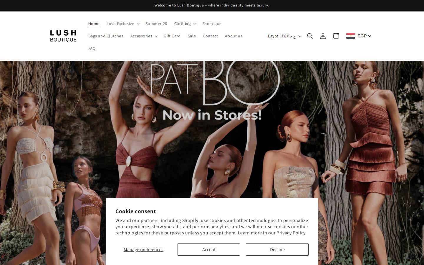 lushboutiqueshop.com homepage screenshot