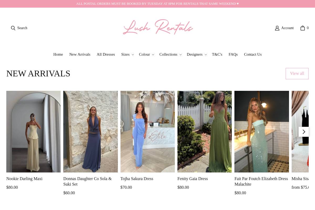 lushrentals.co.nz homepage screenshot