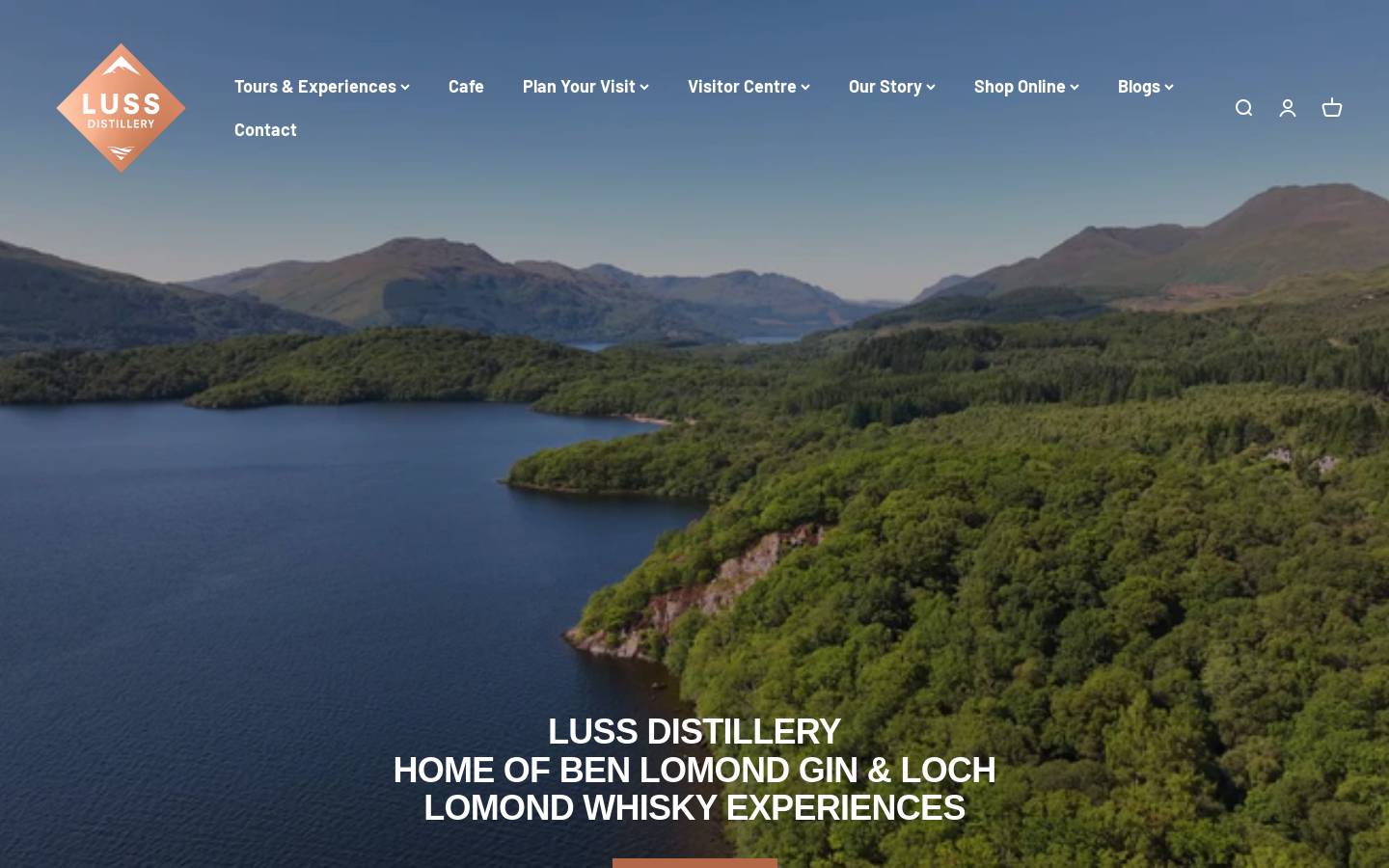 Lussdistillery homepage screenshot