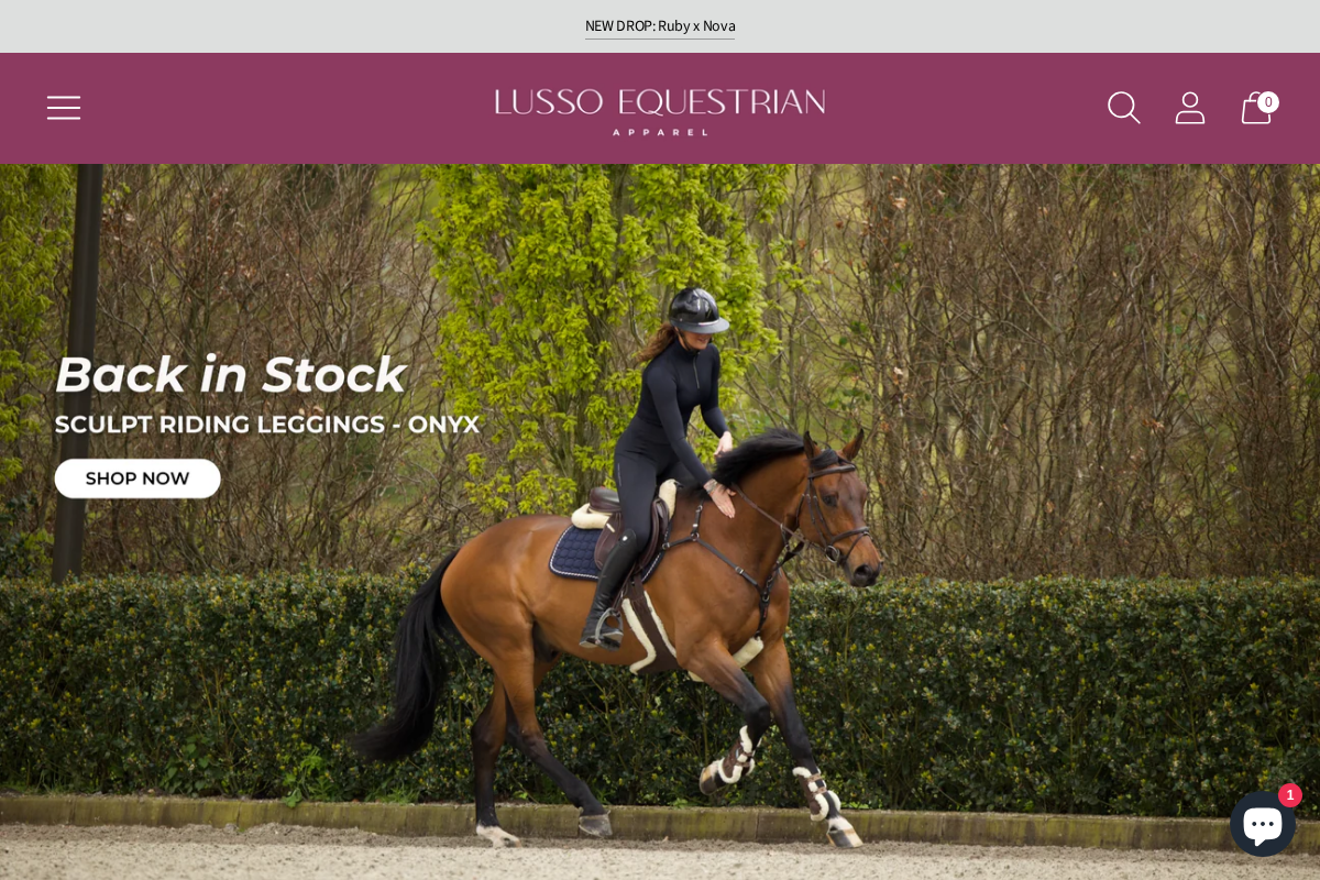 Lusso Equestrian Apparel  homepage screenshot