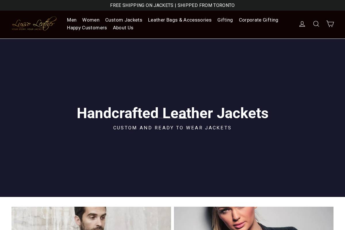 lussoleather.com homepage screenshot
