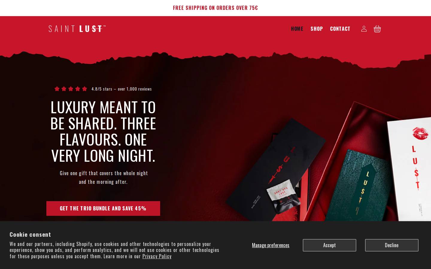 lustchoco.com homepage screenshot
