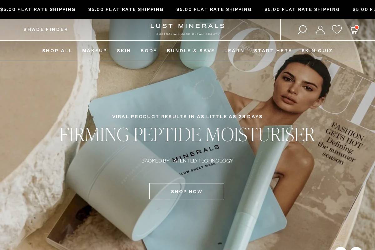 lustminerals.com.au homepage screenshot