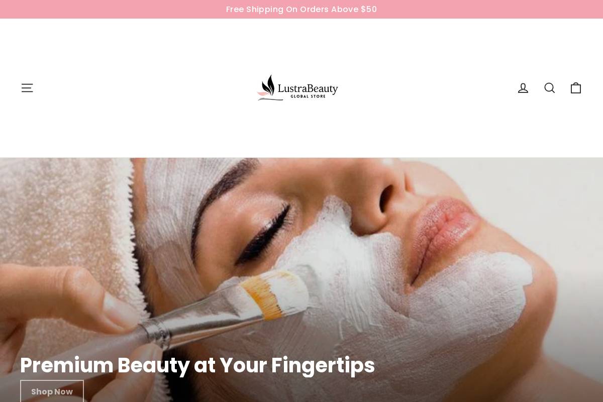 lustrabeautyshop.com homepage screenshot