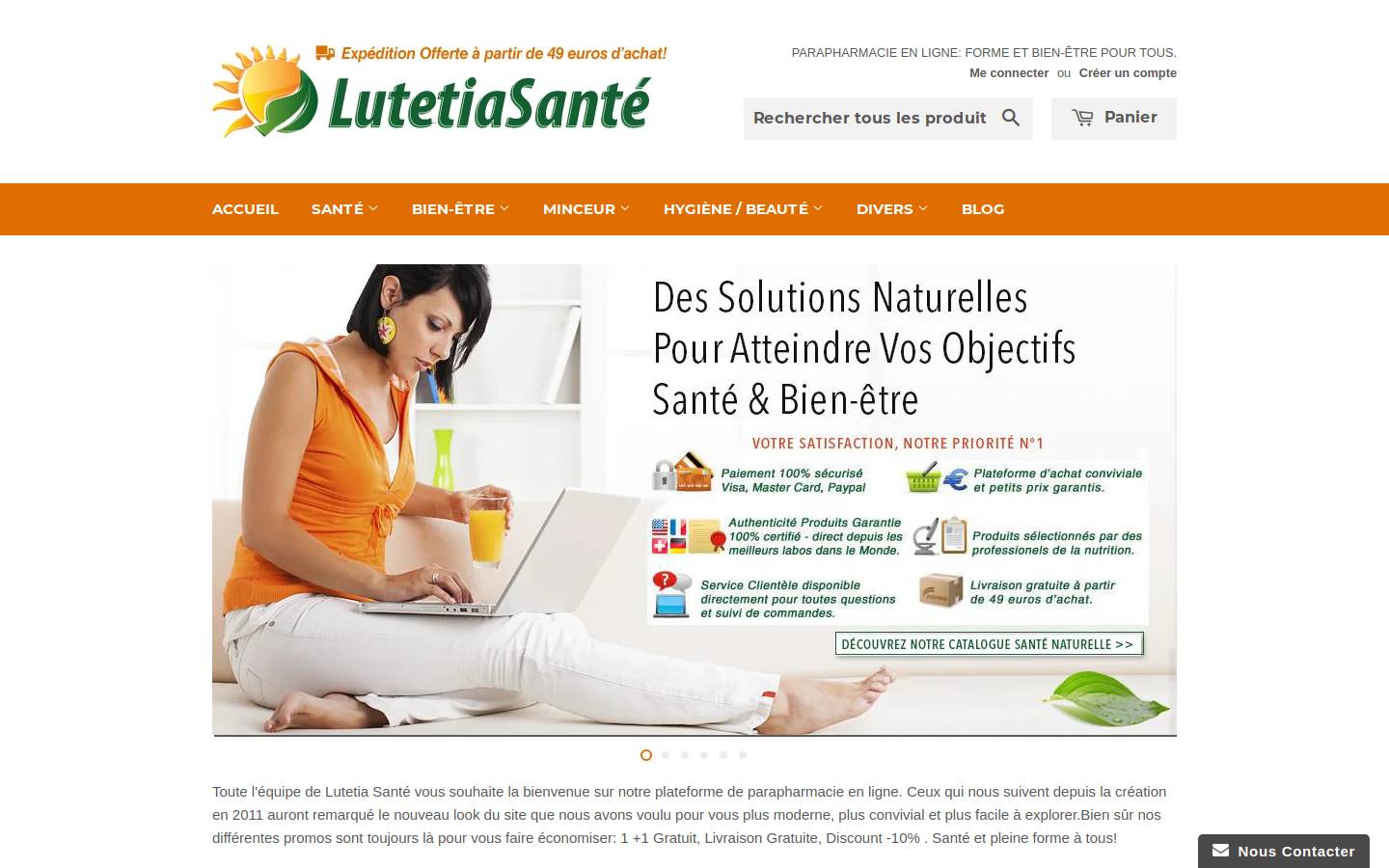 Lutetiasante homepage screenshot