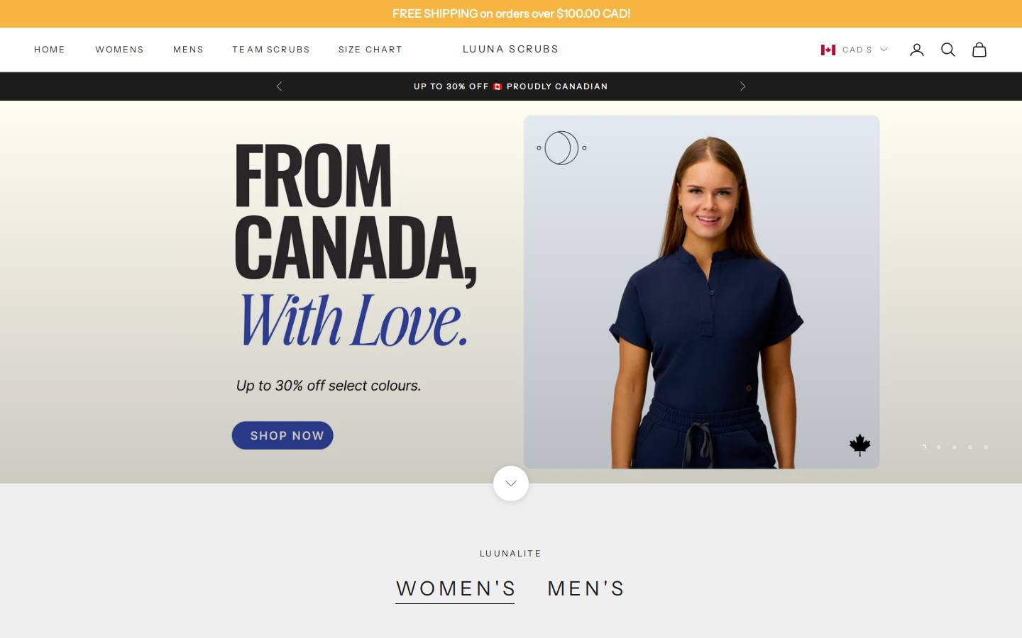 Luunascrubs homepage screenshot
