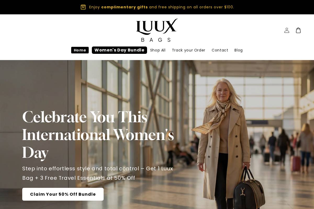 Luuxbags homepage screenshot