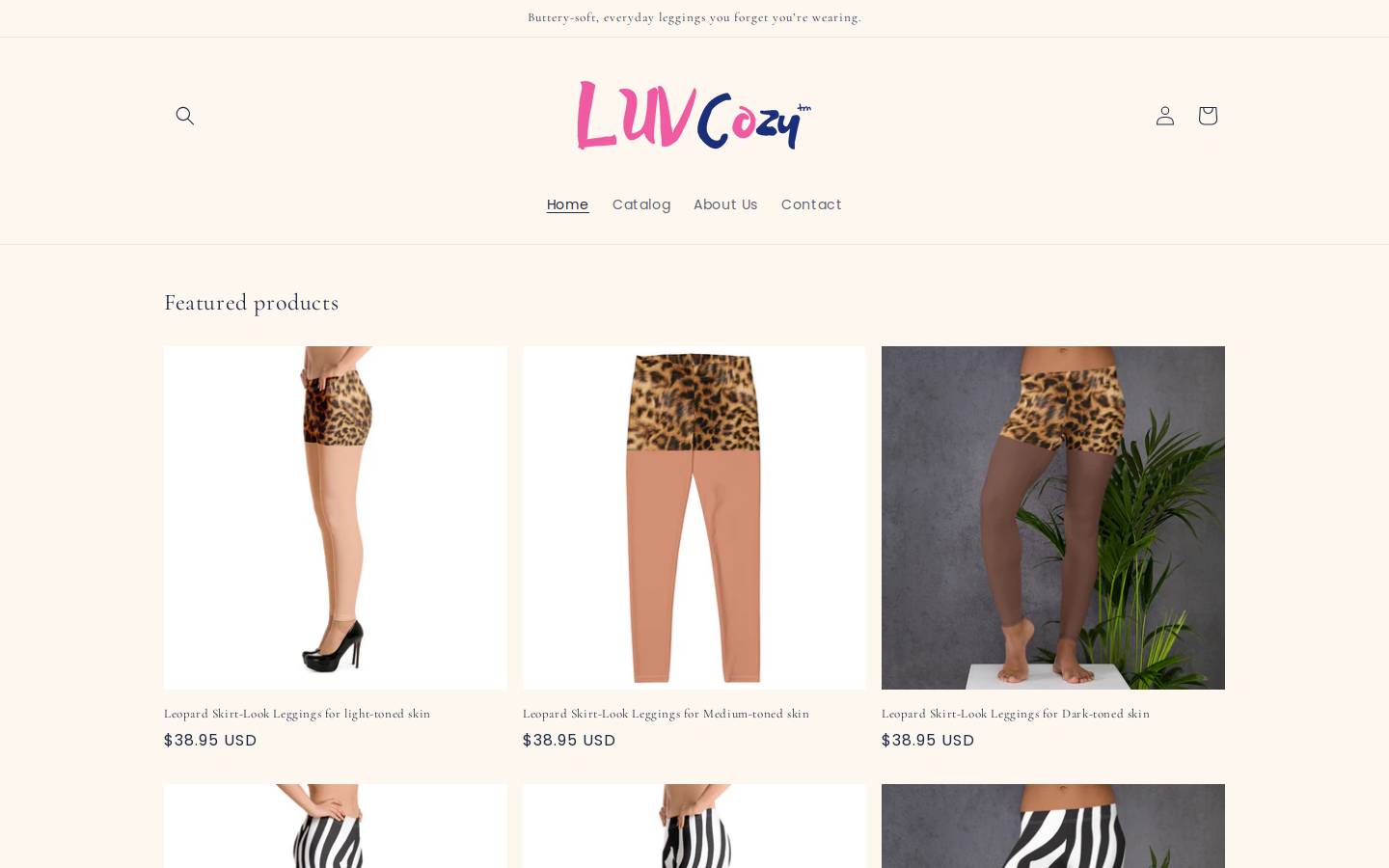 luvcozyleggings.com homepage screenshot
