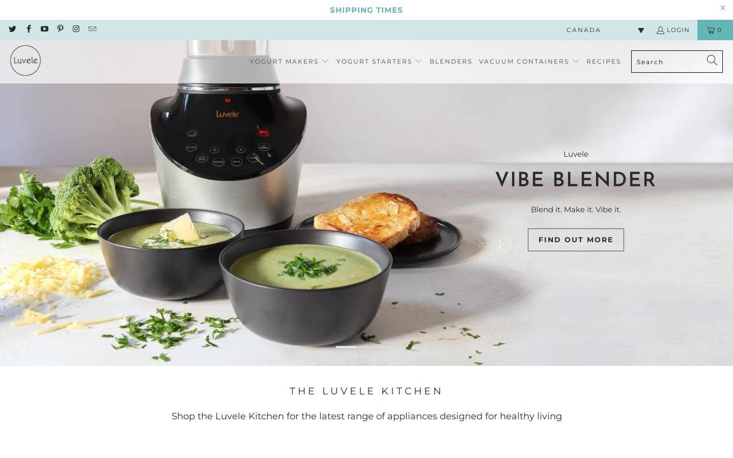 Luvele homepage screenshot