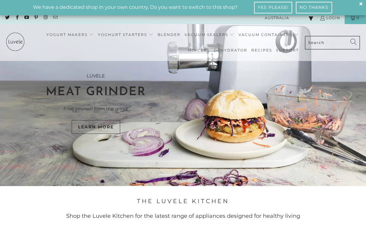 luvele.com.au homepage screenshot