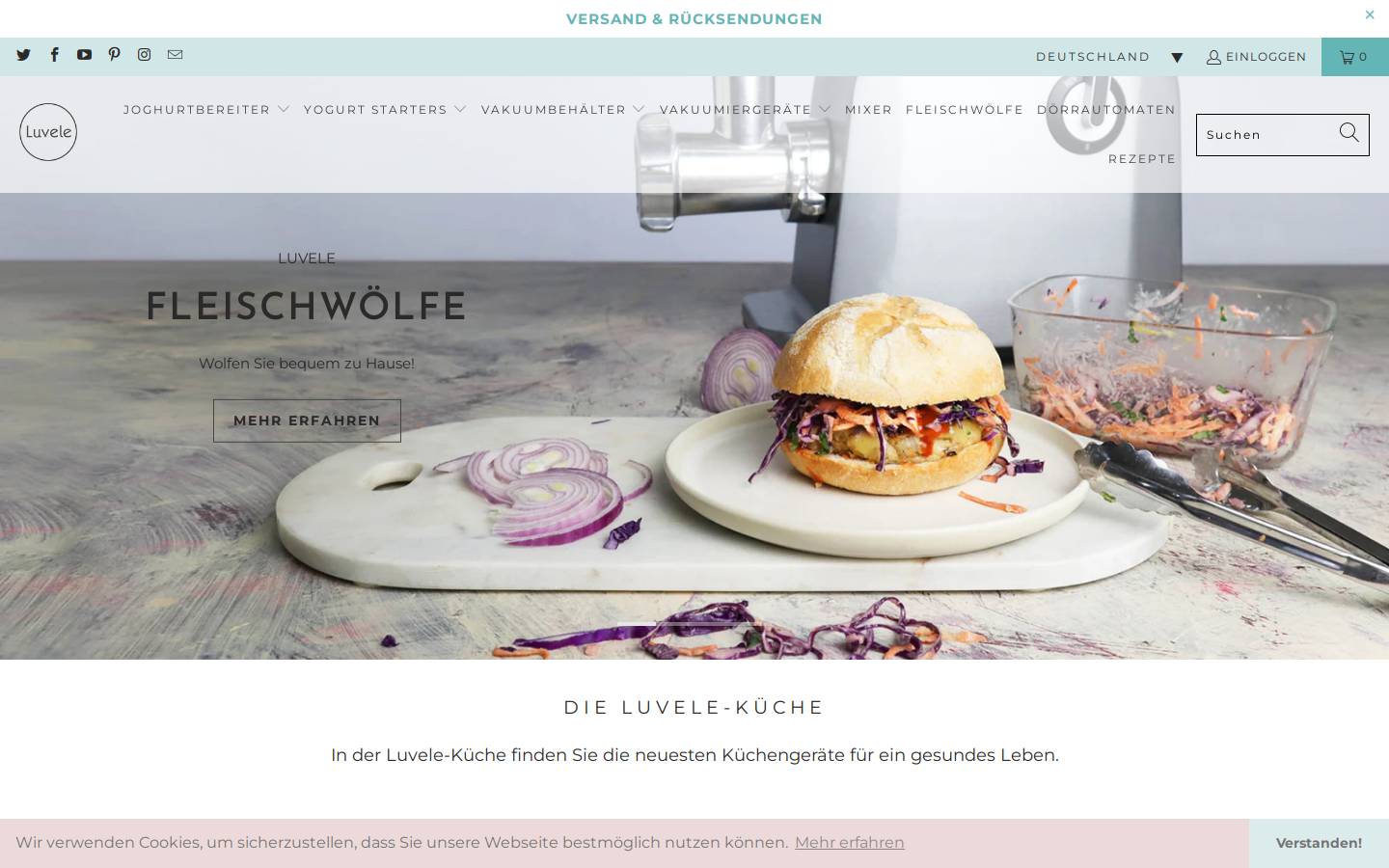 Luvele homepage screenshot