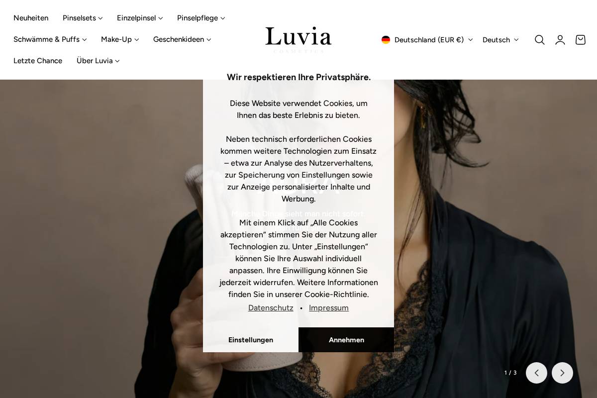 luvia-cosmetics.de homepage screenshot