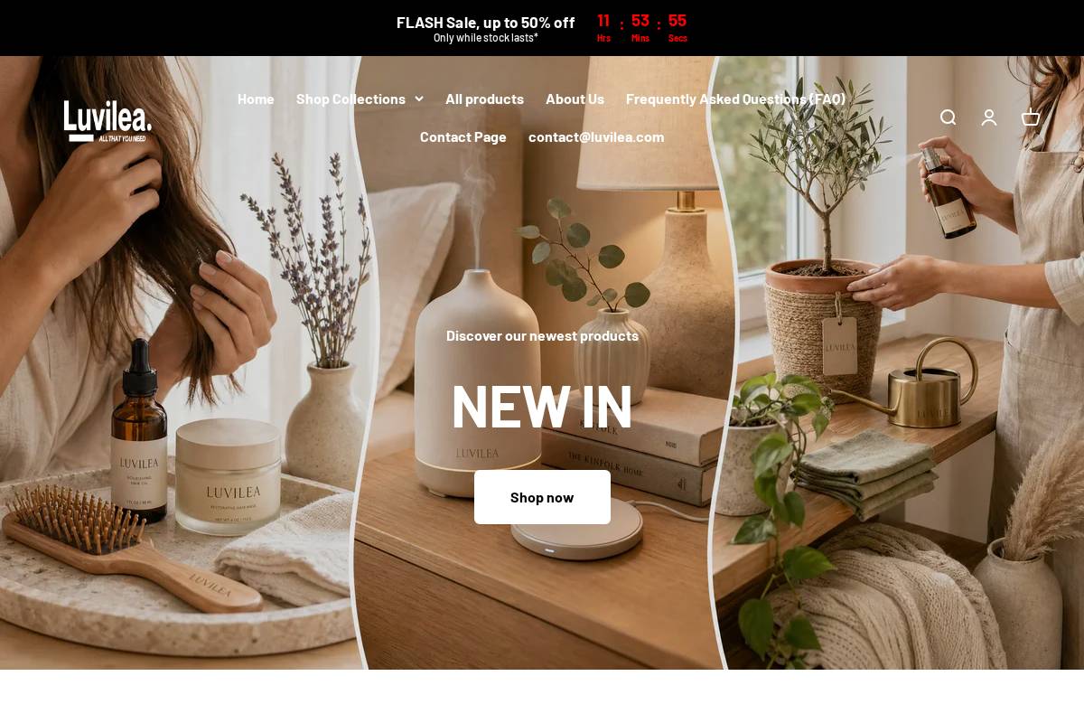 Luvilea homepage screenshot