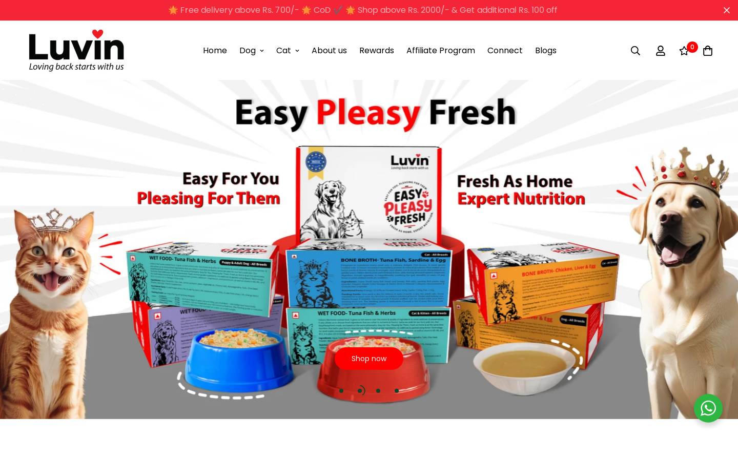 luvin.in homepage screenshot