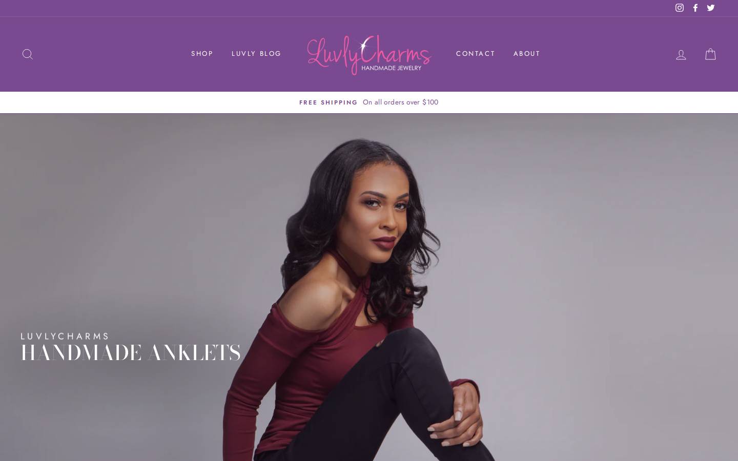 luvlycharms.com homepage screenshot
