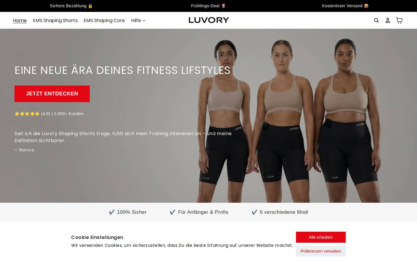 luvory.de homepage screenshot