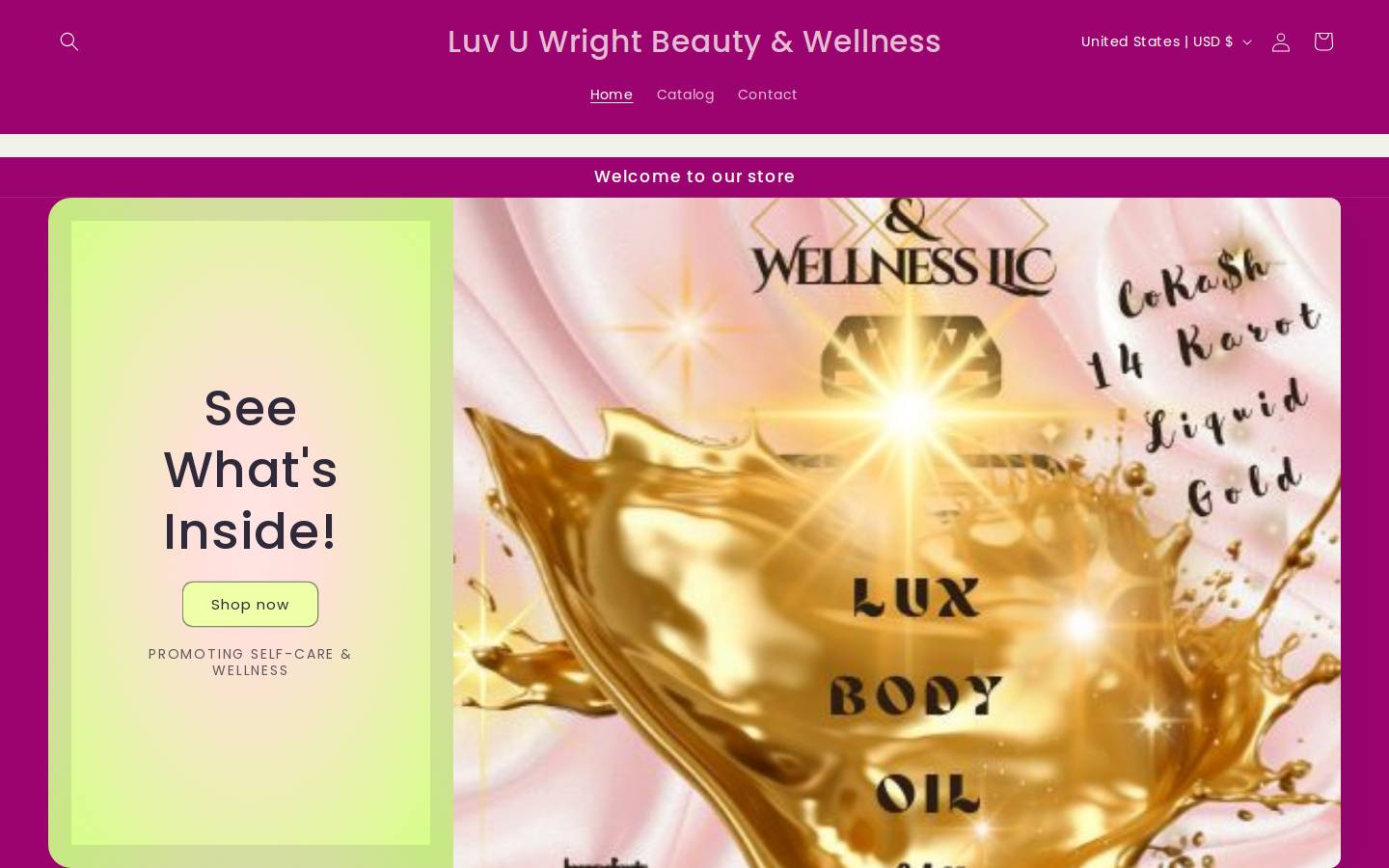 luvuwrightbeauty.com homepage screenshot
